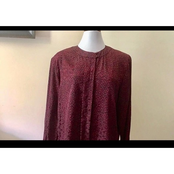 EUC Patterned Vintage VTG "LB" Shimmer Metallic Blouse Top Size 11/12 - Picture 2 of 10